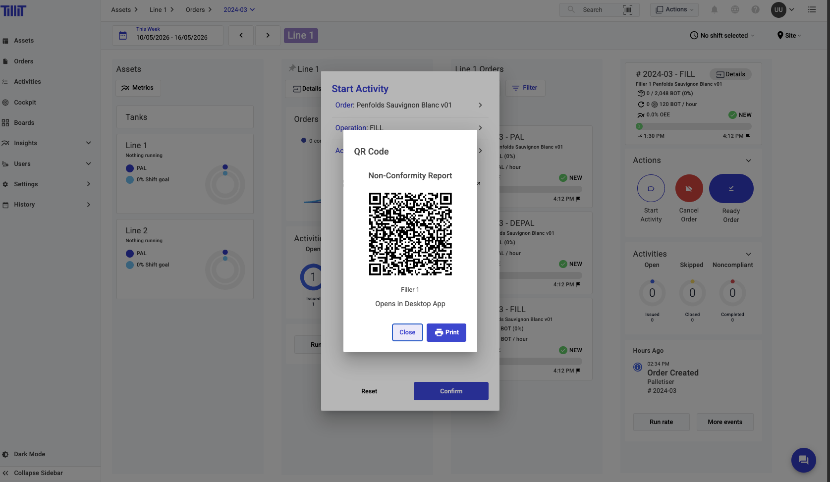 QR code generated on desktop