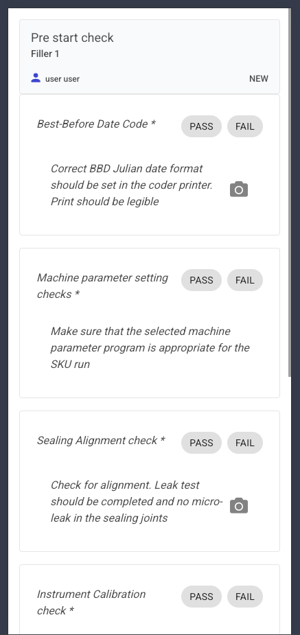 Activity form on mobile after scanning QR code